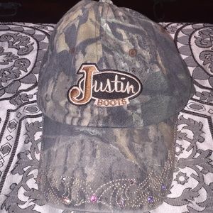 Camo and Rhinestone Justin Boots Hat